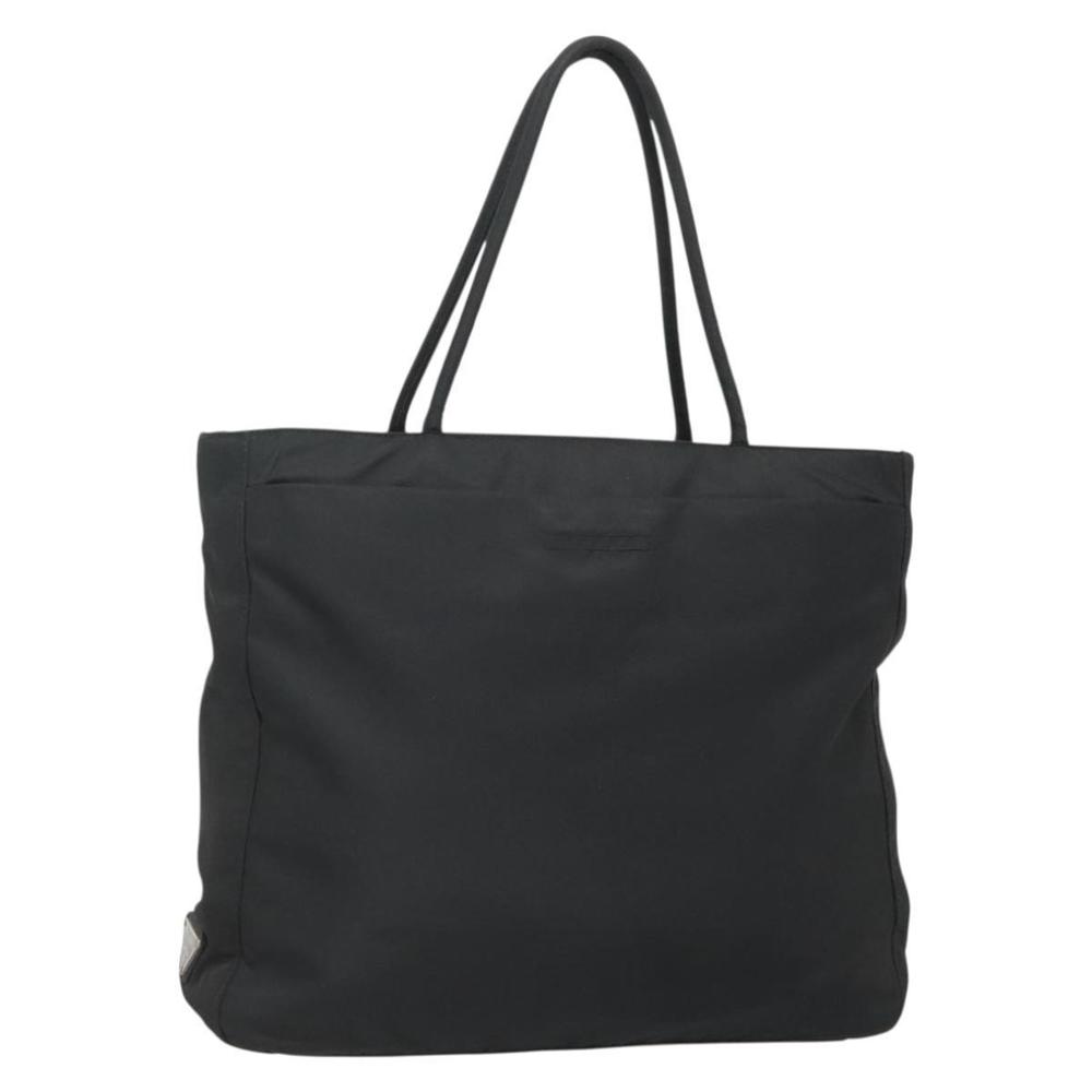 PRADA Tote Bag Nylon Black Silver Auth ti3279 - Picture 1 of 16